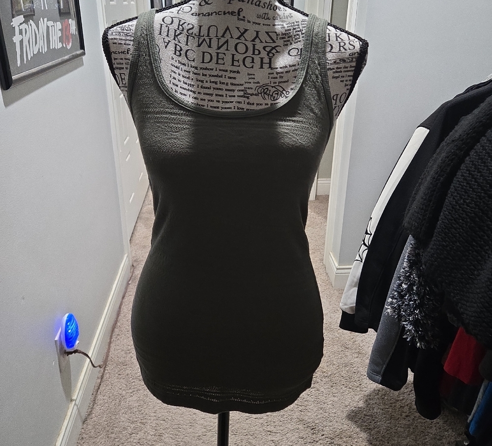 Mossimo Supply Co. Green Fitted Sleeveless Tank Top